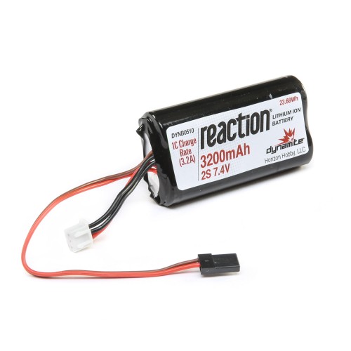 Dynamite Batteria Li-Ion Reaction Receiver Battery 7,4V 3200mAh 2S connettore JR (art. DYNB0510)